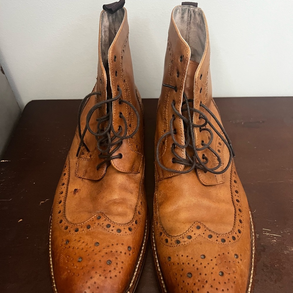 Aston Grey Oxford Wingtip Boots